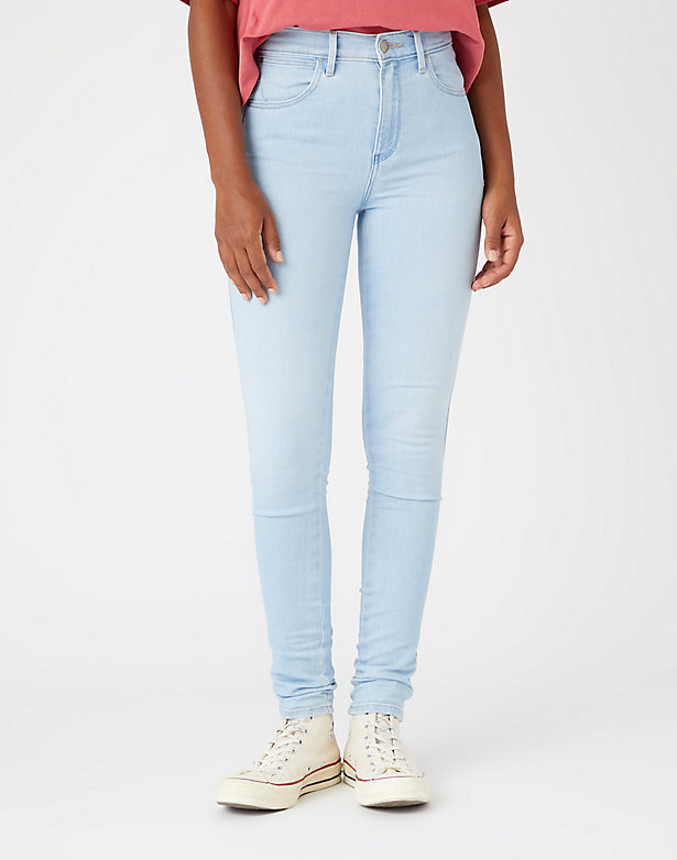 High Skinny Jeans in Soft Blue