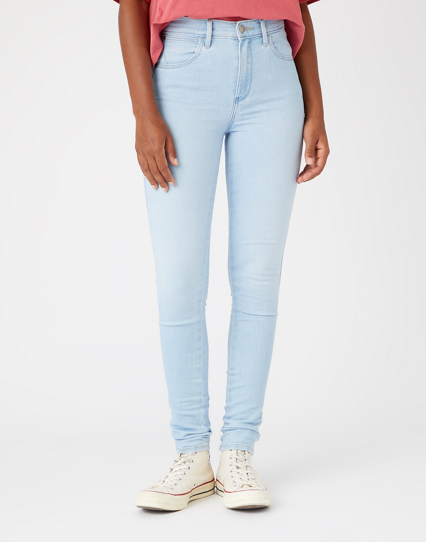 High Skinny Jeans in Soft Blue main view