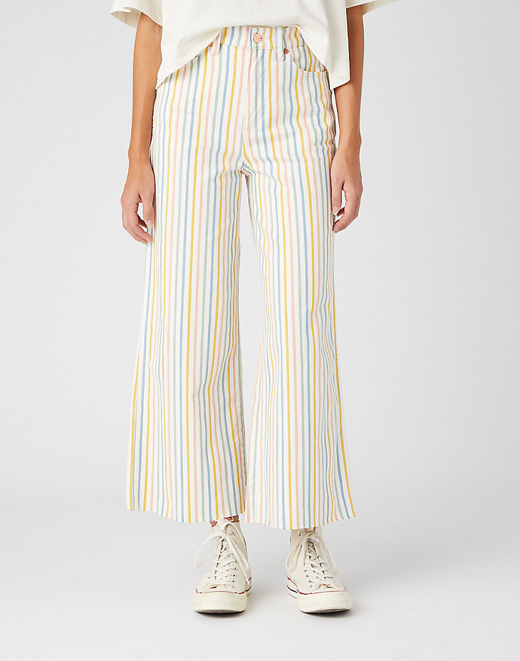 World Wide Cropped Jeans in Rainbow Stripe main view