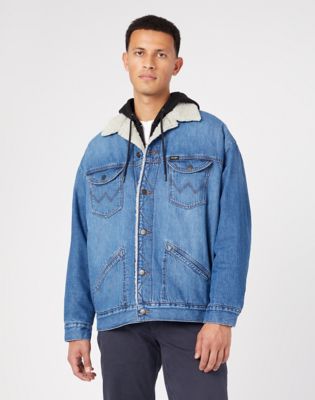 Oversized sherpa shop denim jacket