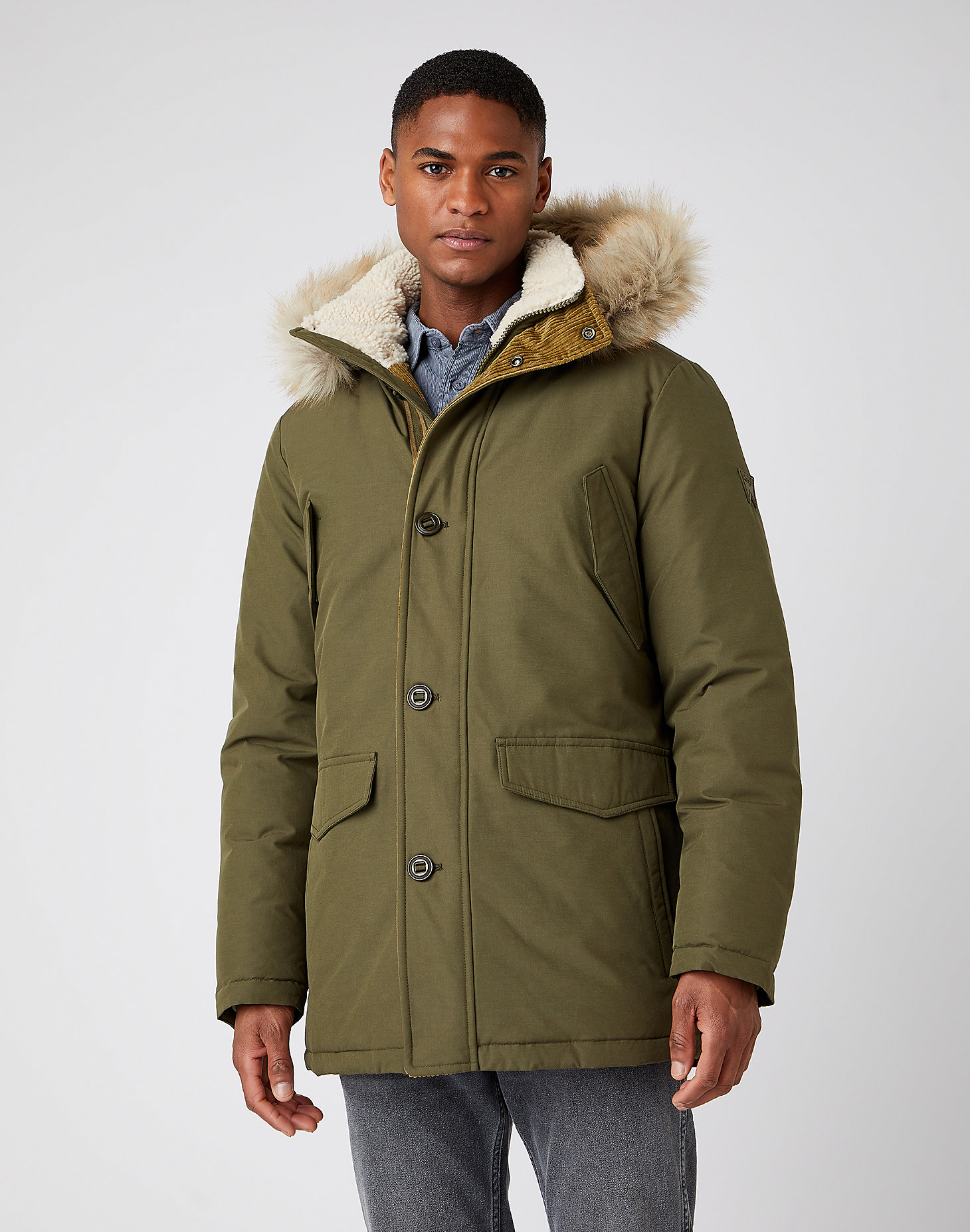 Parka Jacket in Ivy Green main view