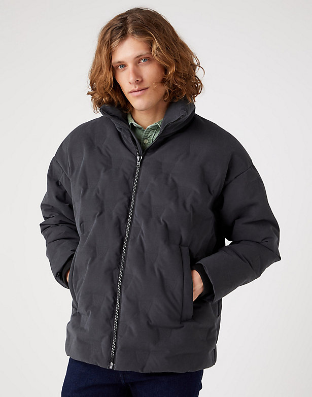 Brand Down Puffer in Faded Black