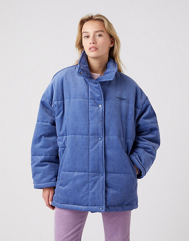 Corduroy Puffer in Fjord Blue