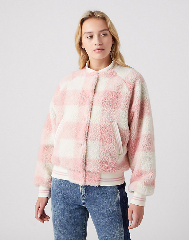 Sherpa Bomber in Silver Pink
