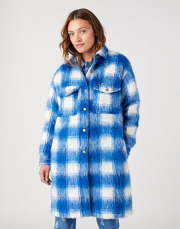 Plush Wool Jacket in Daphne Blue