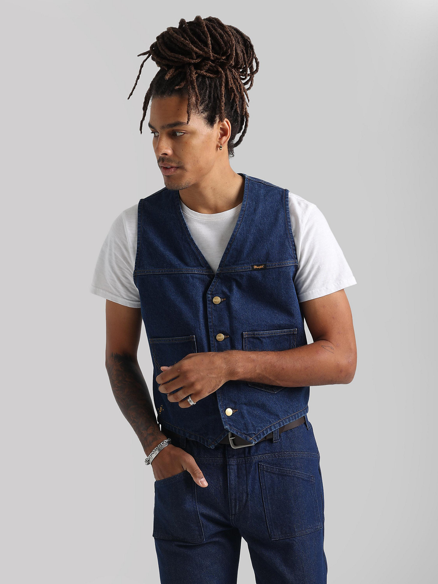 Unlined Vest in Rinsewash main view