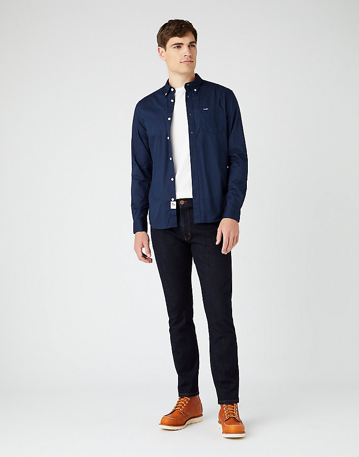 Long Sleeve One Pocket Shirt in Navy alternative view 2