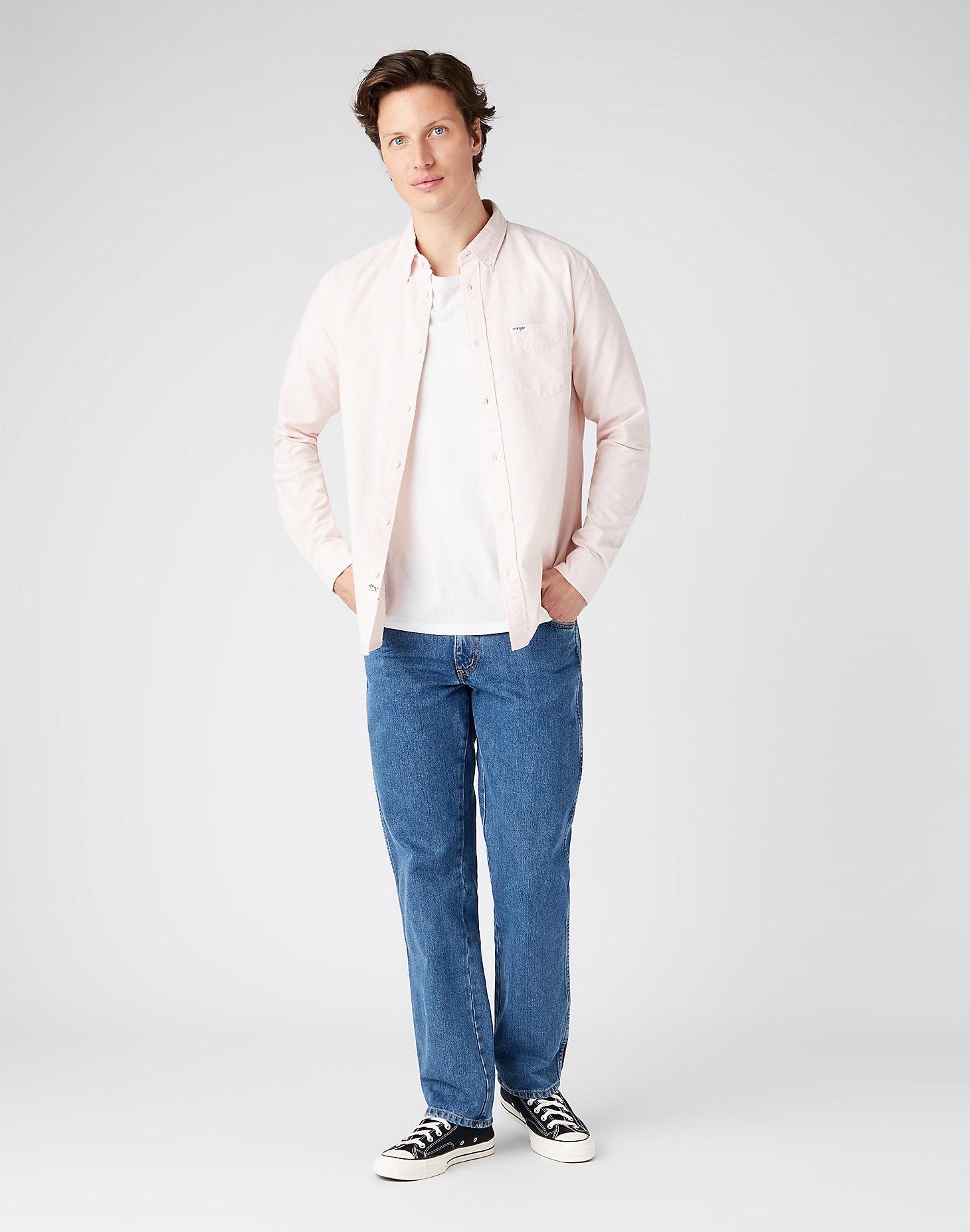 Long Sleeve One Pocket Shirt in Pearl Blush alternative view 1