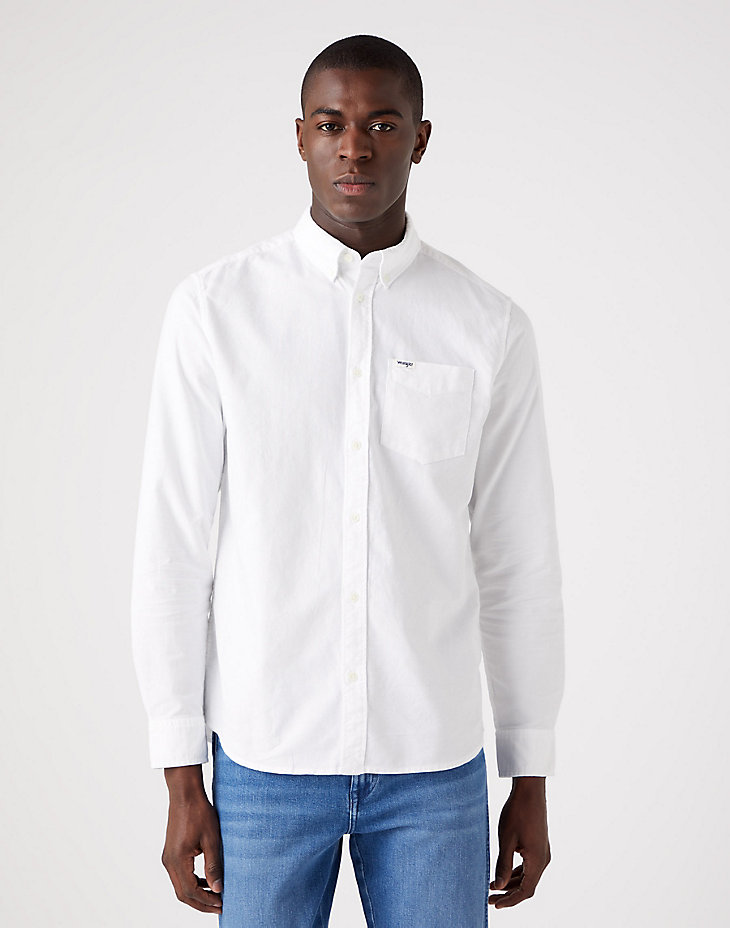 1 Pkt Button Down Shirt in White main view