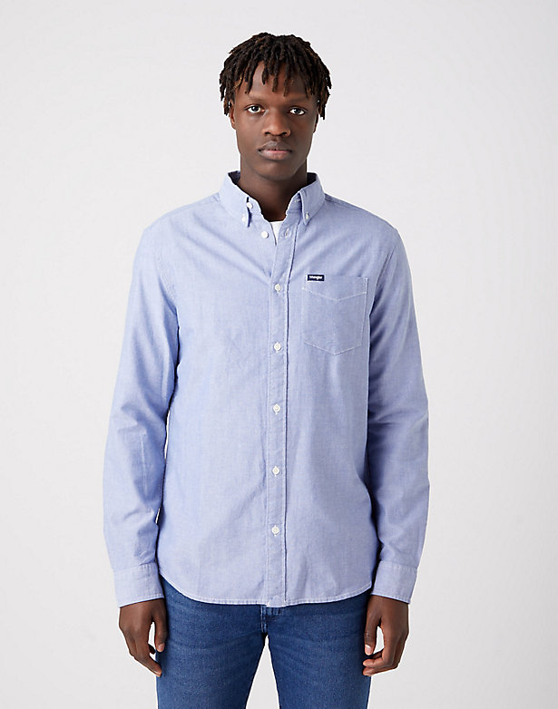 1 Pocket Button Down Shirt in Blue Tint