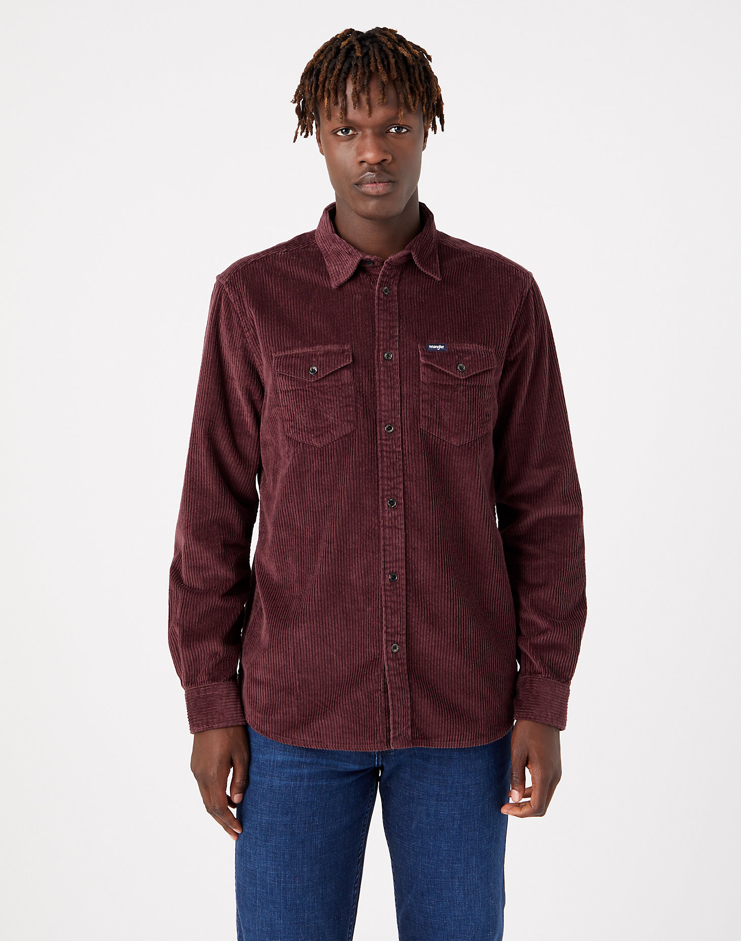 Two Flap Pocket Shirt in Aubergine main view