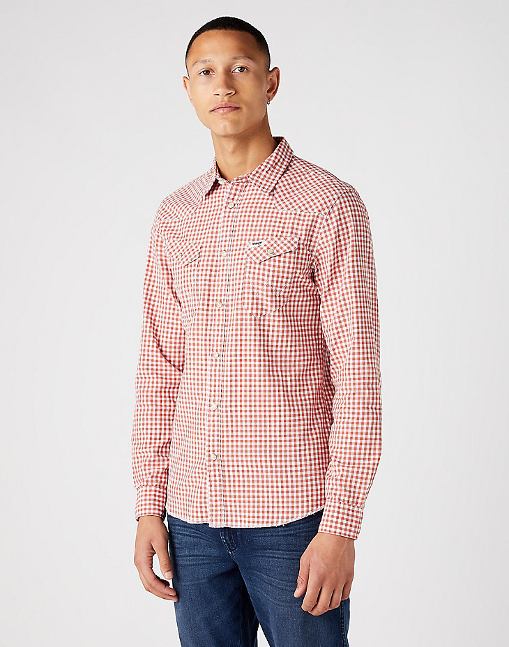Long Sleeve Western Shirt in Etruscan Red alternative view