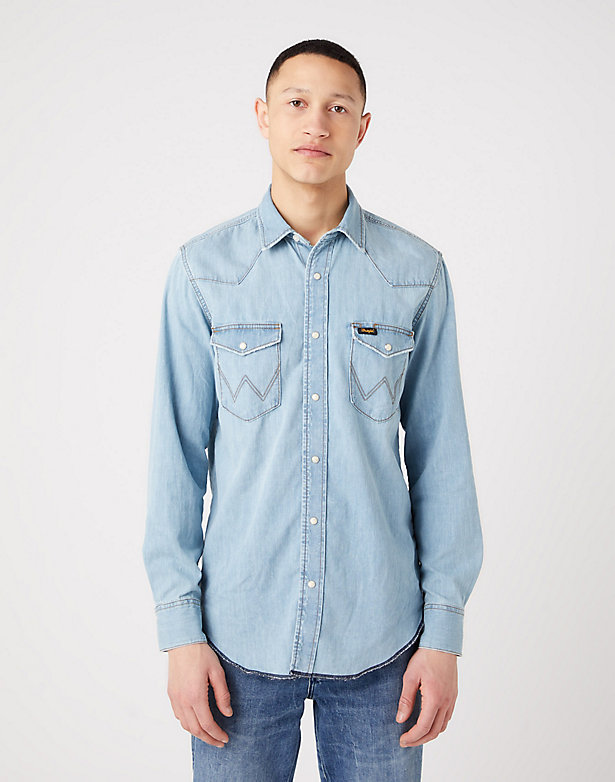 Long Sleeve Workshirt in Icy Blue