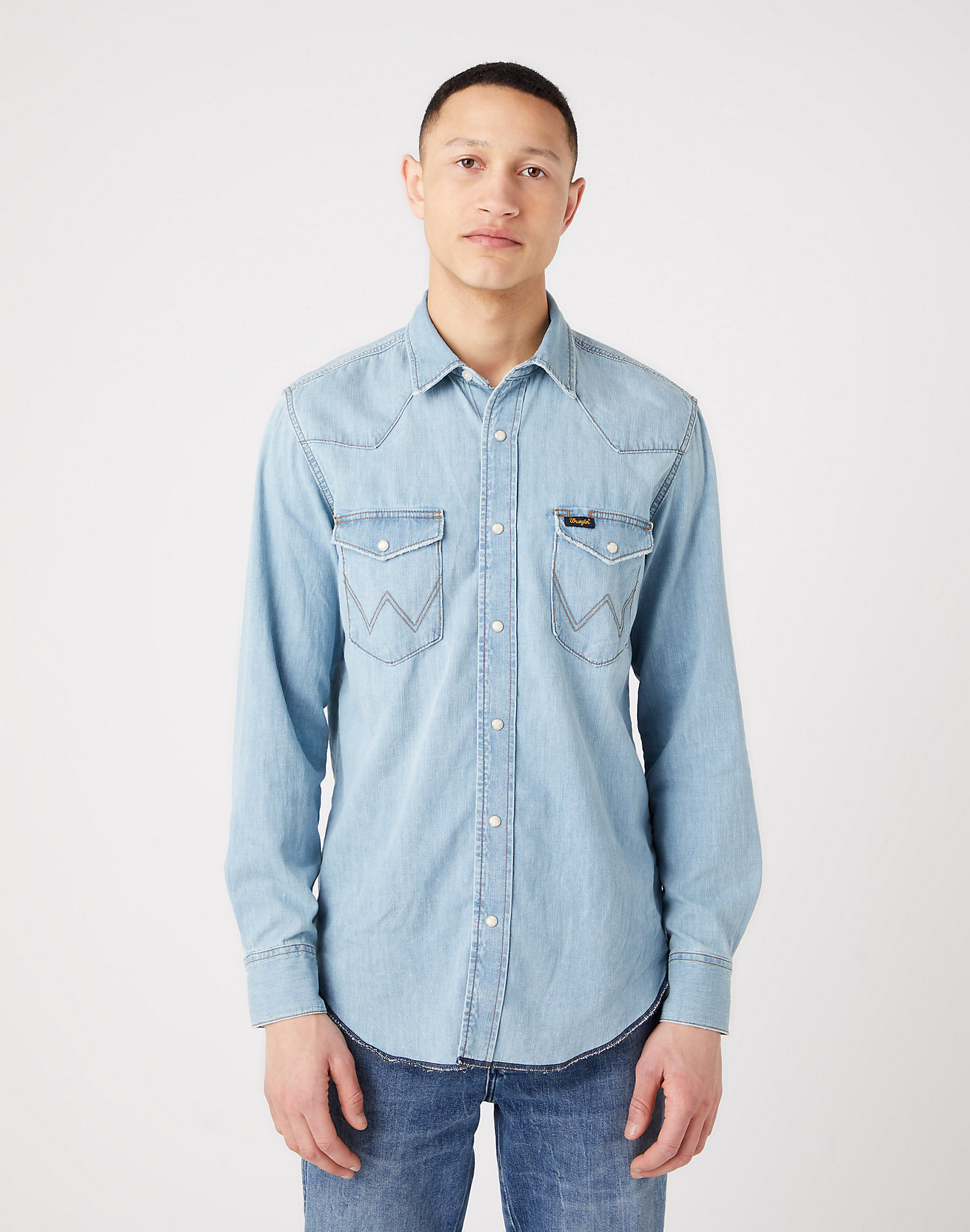 Long Sleeve Workshirt in Icy Blue main view