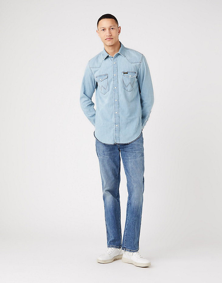 Long Sleeve Workshirt in Icy Blue alternative view