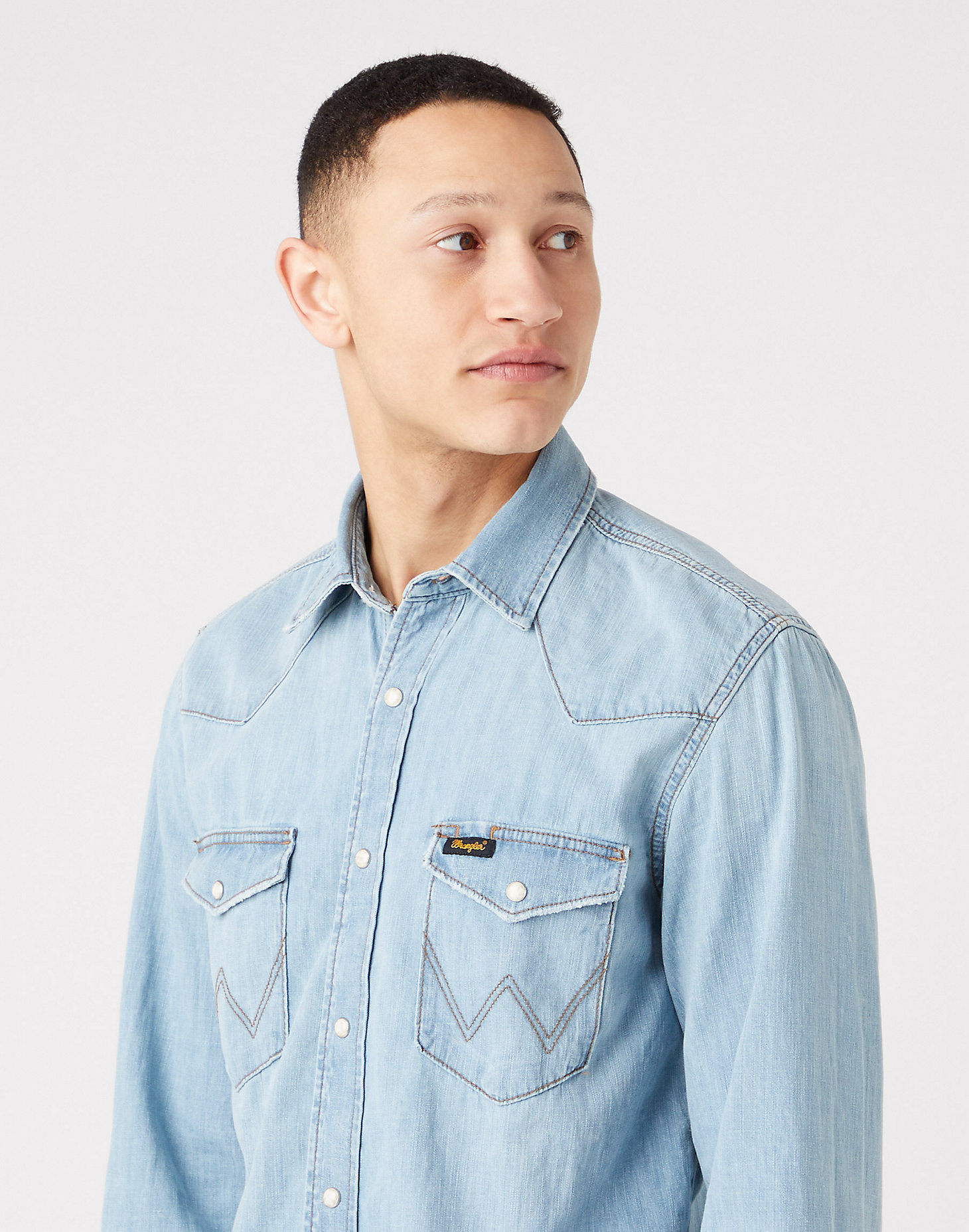 Long Sleeve Workshirt in Icy Blue alternative view 3