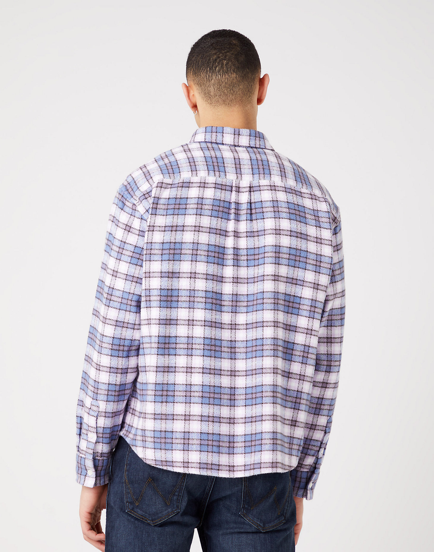 Long Sleeve One Pocket Shirt in Stone Wash Blue alternative view 2