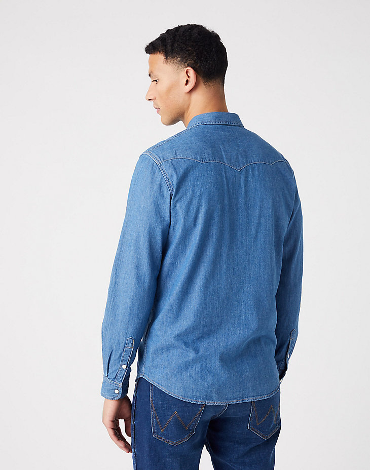 Long Sleeve Western Shirt in Mid Stone alternative view 2