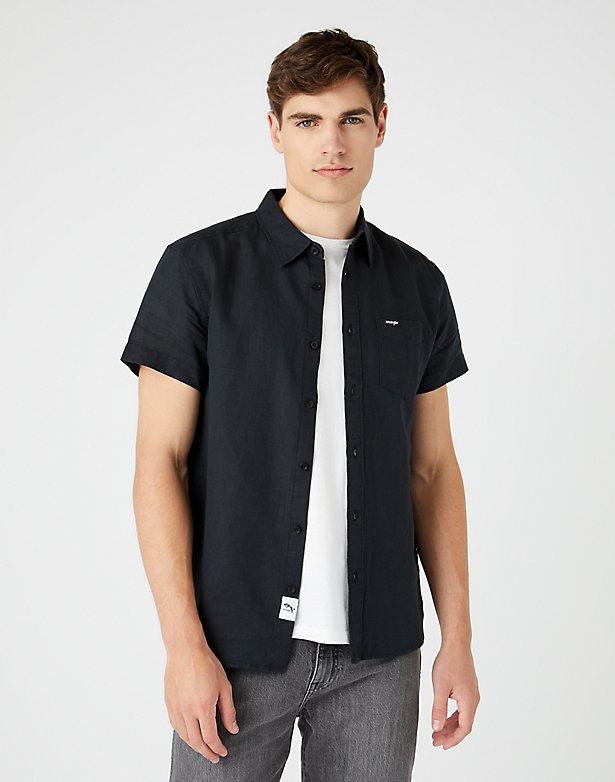 Short Sleeve One Pocket Shirt in Faded Black