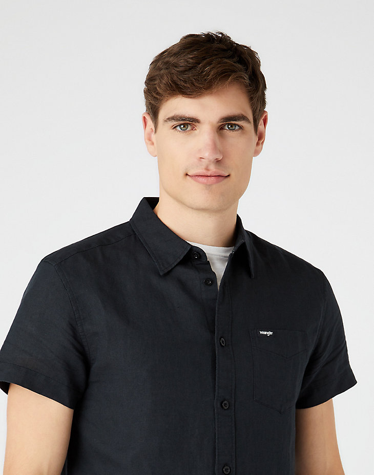 Short Sleeve One Pocket Shirt in Faded Black alternative view 3