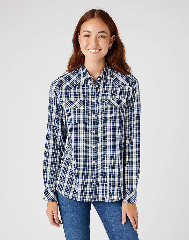 Western Check Shirt in Medieval Blue main view