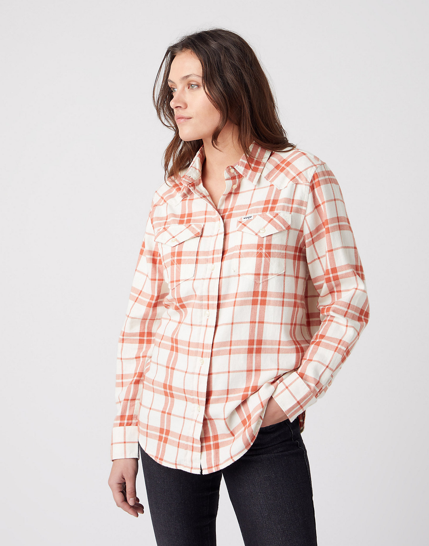 Western Check Shirt in Ginger Spice main view