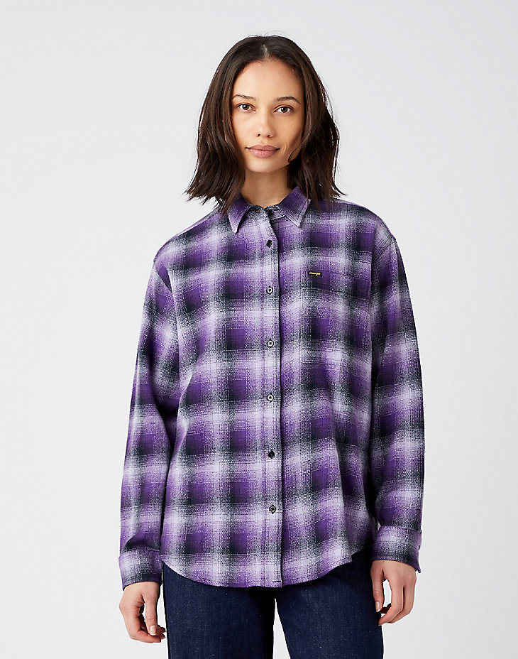 Western Check Shirt in Petunia Purple alternative view