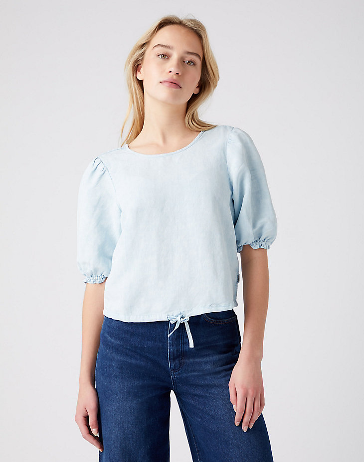 Puff Sleeve Shirt in Omphalodes Blue main view