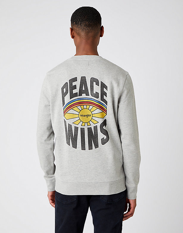Positive Vibes Sweat in Mid Grey Mel