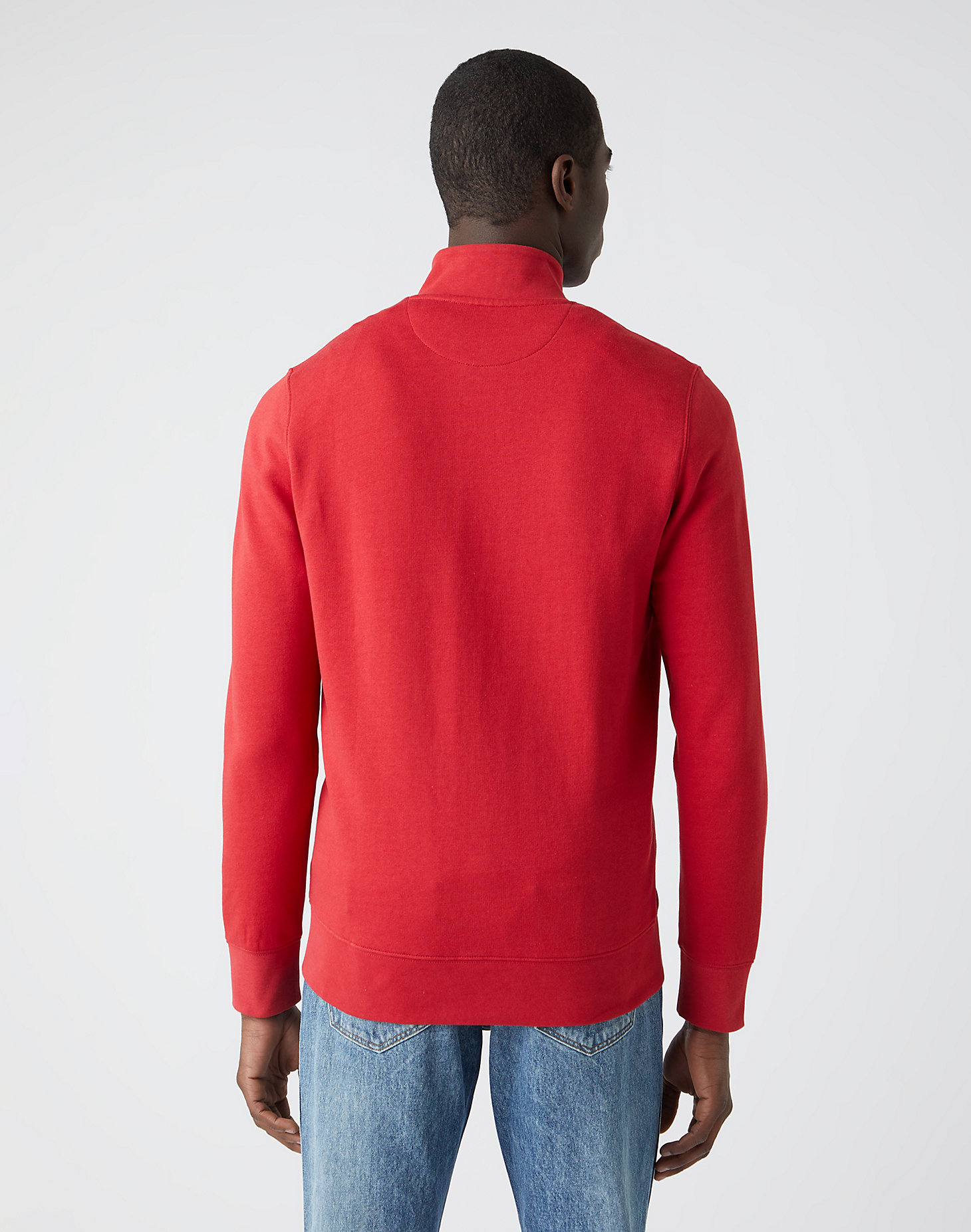 Funnel Neck Zip Sweatshirt in Red alternative view 2