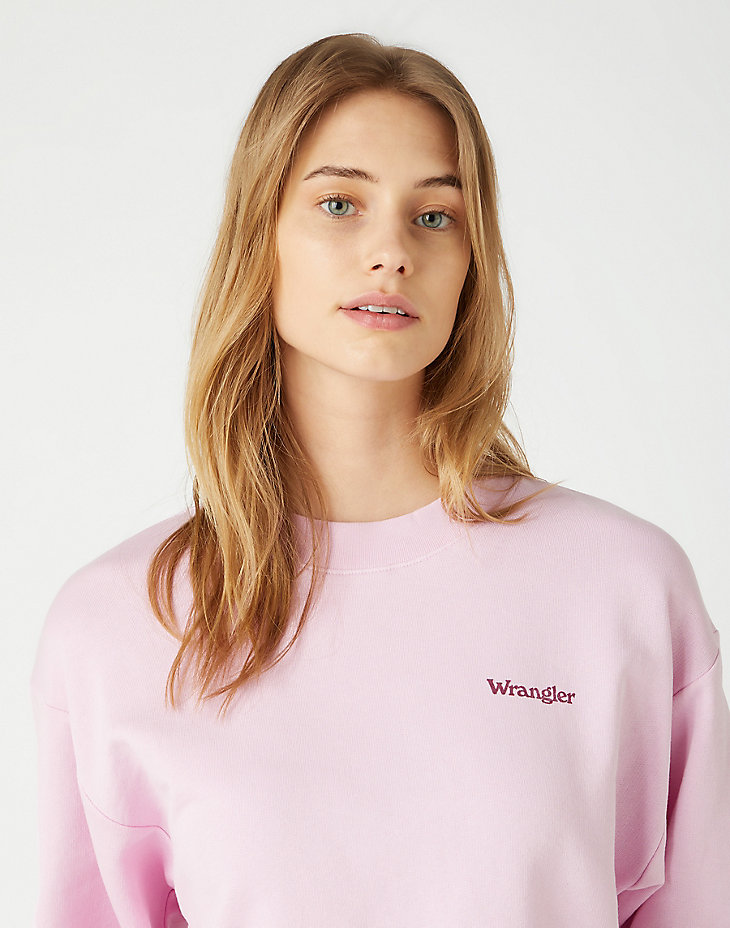 Retro Logo Sweater in Pink Lavender main view