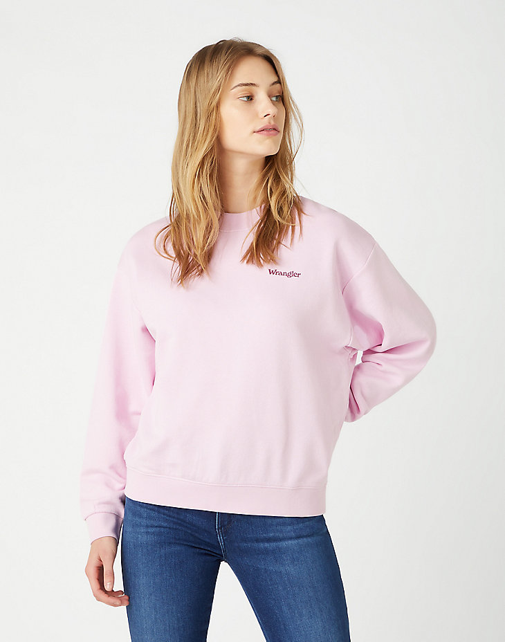Retro Logo Sweater in Pink Lavender alternative view