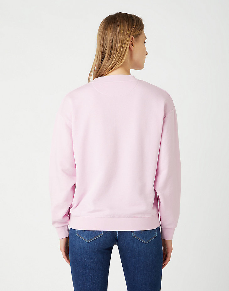 Retro Logo Sweater in Pink Lavender alternative view 3