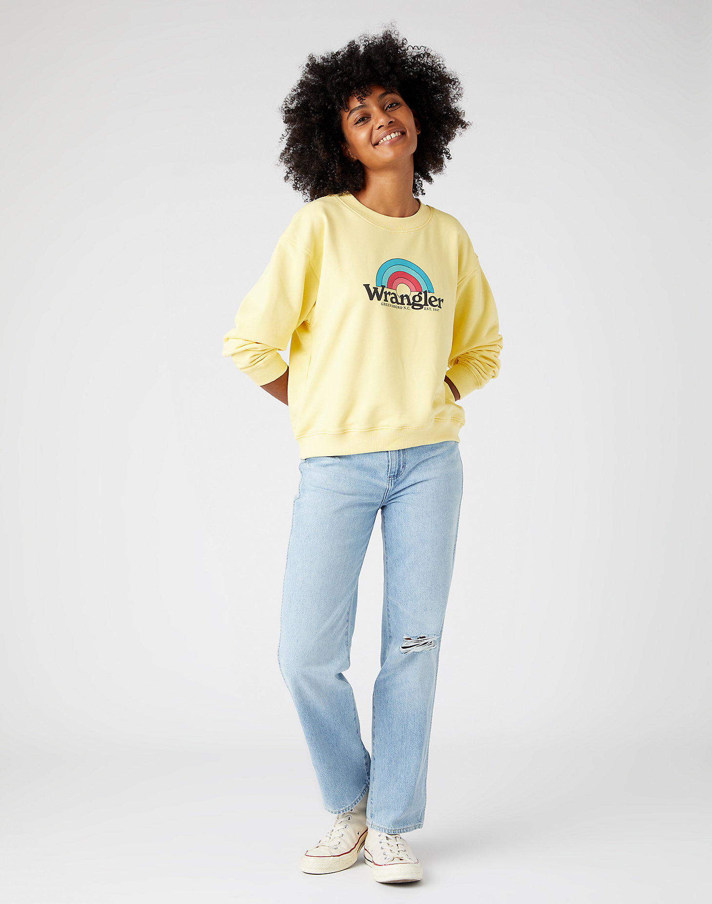 Retro Logo Sweater in Lemon Merengue alternative view 1
