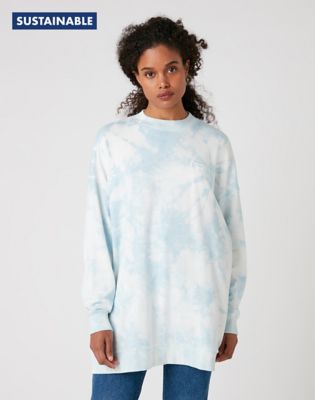 Tie dye oversized crew hot sale neck