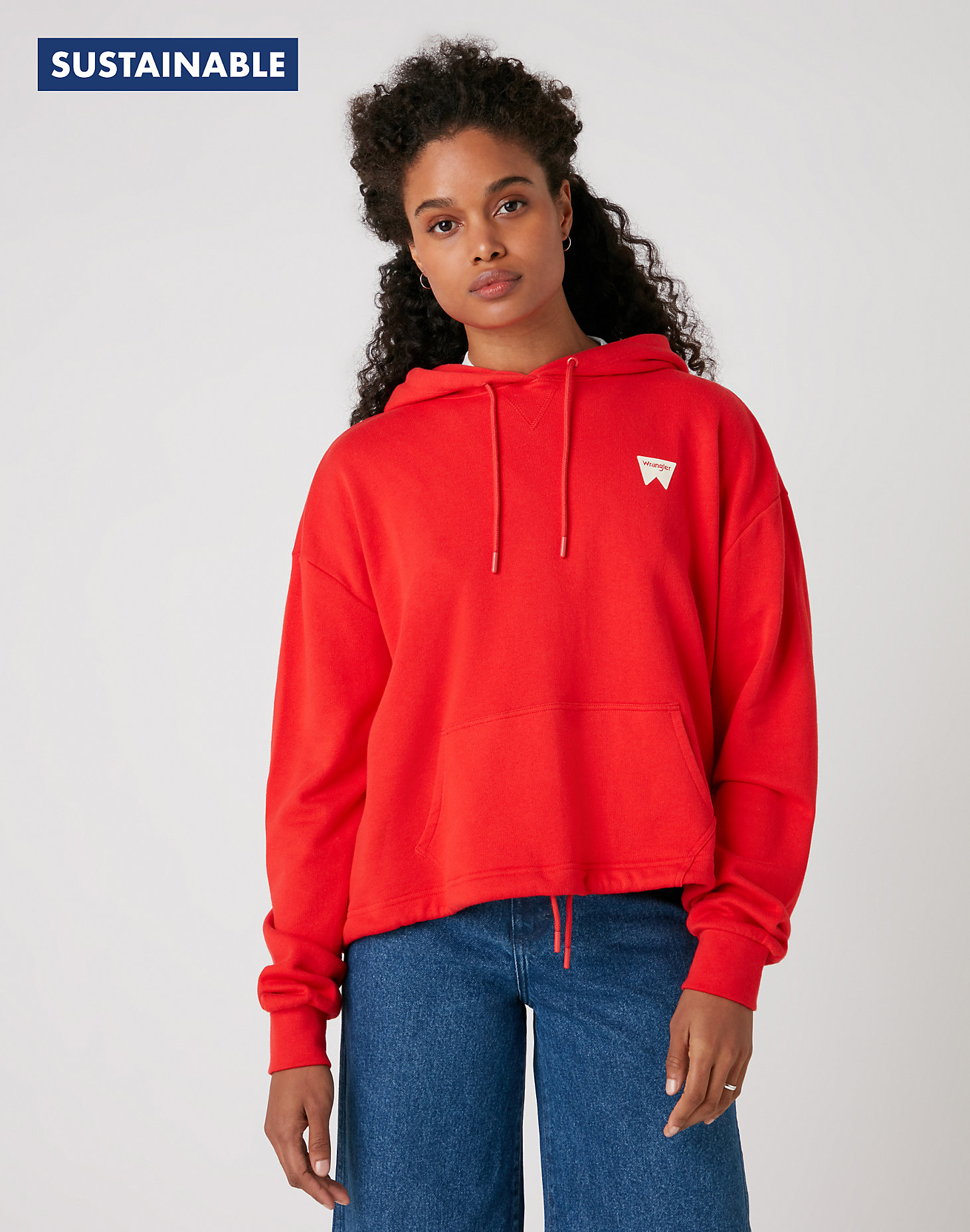 Drawcord Hoody in Flame Red main view