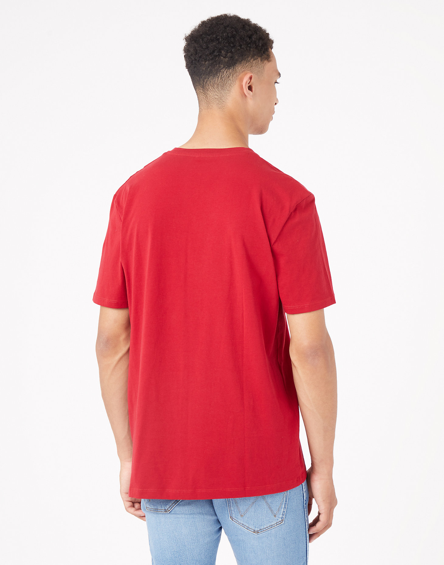 Frame Logo Tee in Red alternative view 2