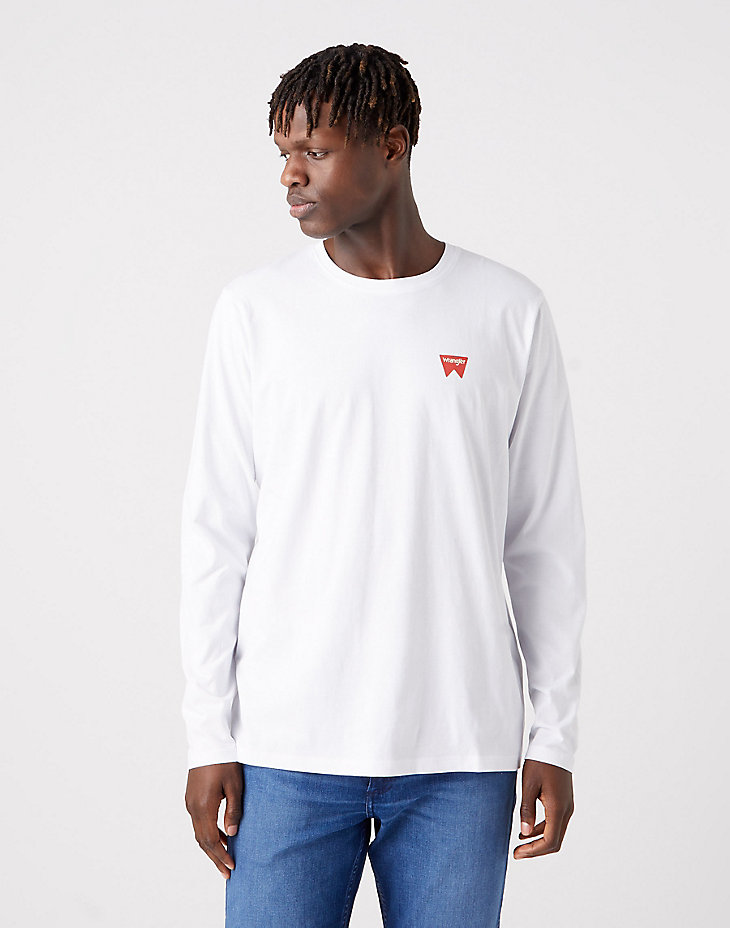 Long Sleeve Sign Off Tee in White main view