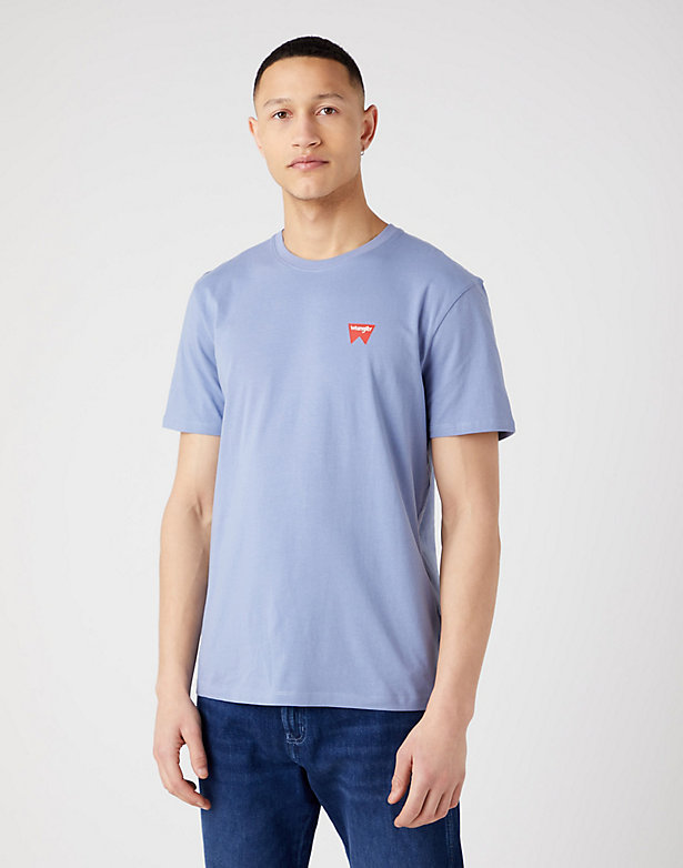 Sign Off Tee in Stone Wash Blue