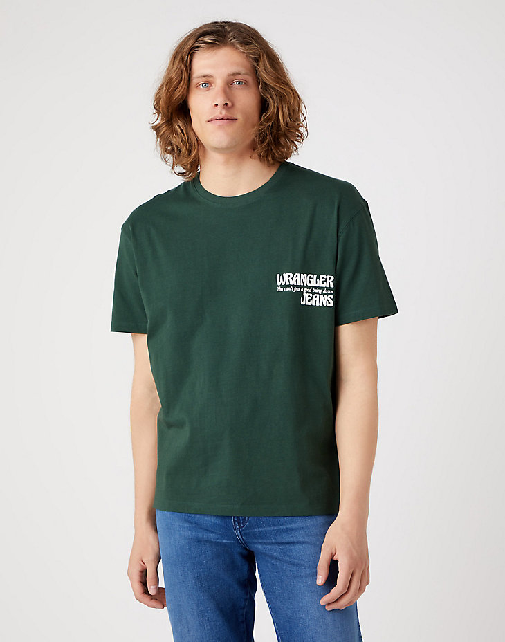 Slogan Tee in Sycamore Green main view