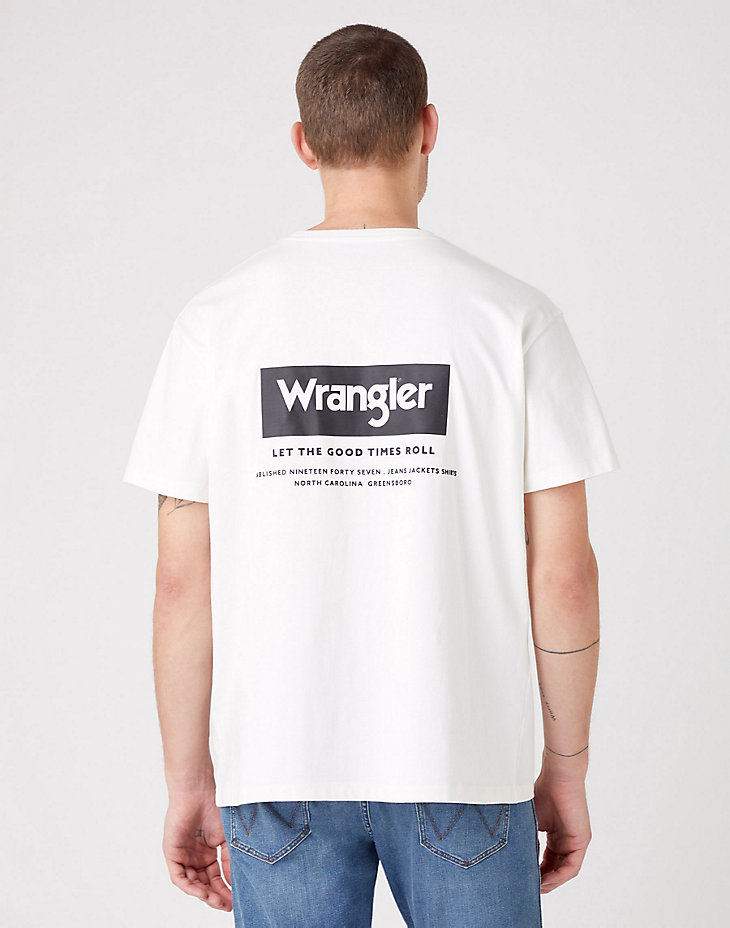 Wrangler Logo Tee in Off White alternative view 2