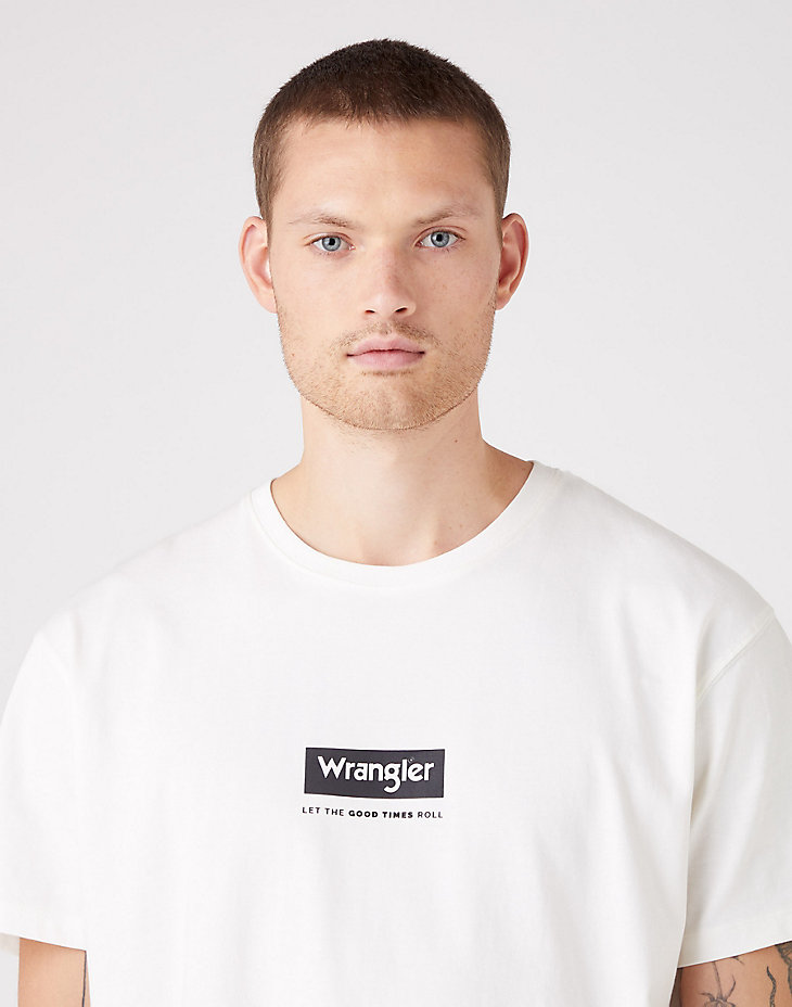 Wrangler Logo Tee in Off White alternative view 3