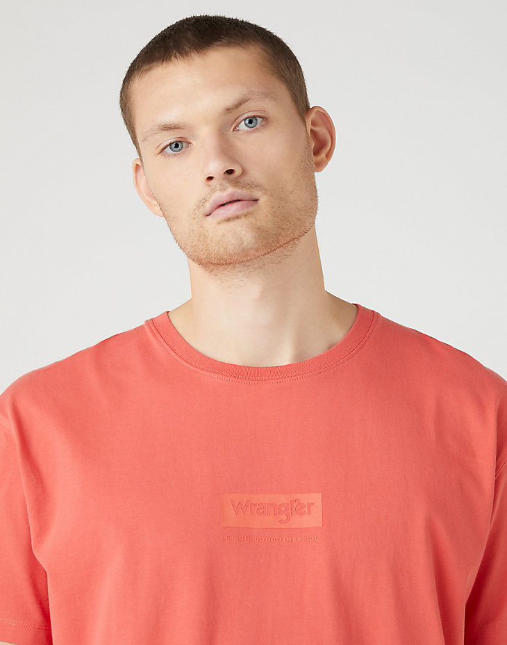 Wrangler Logo Tee in Spiced Coral main view