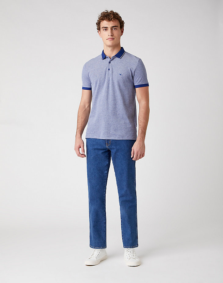 Short Sleeve Refined Polo in Twilight Blue 1 alternative view
