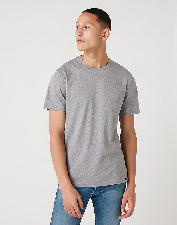 Short Sleeve Two Pack Tee in Mid Grey Melee and White