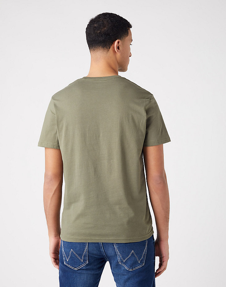 Short Sleeve Two Pack Tee in Dusty Olive and White alternative view 2