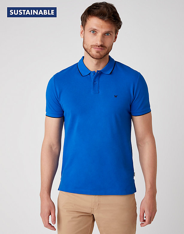 Short Sleeve Pique Polo in Wrangler Blue