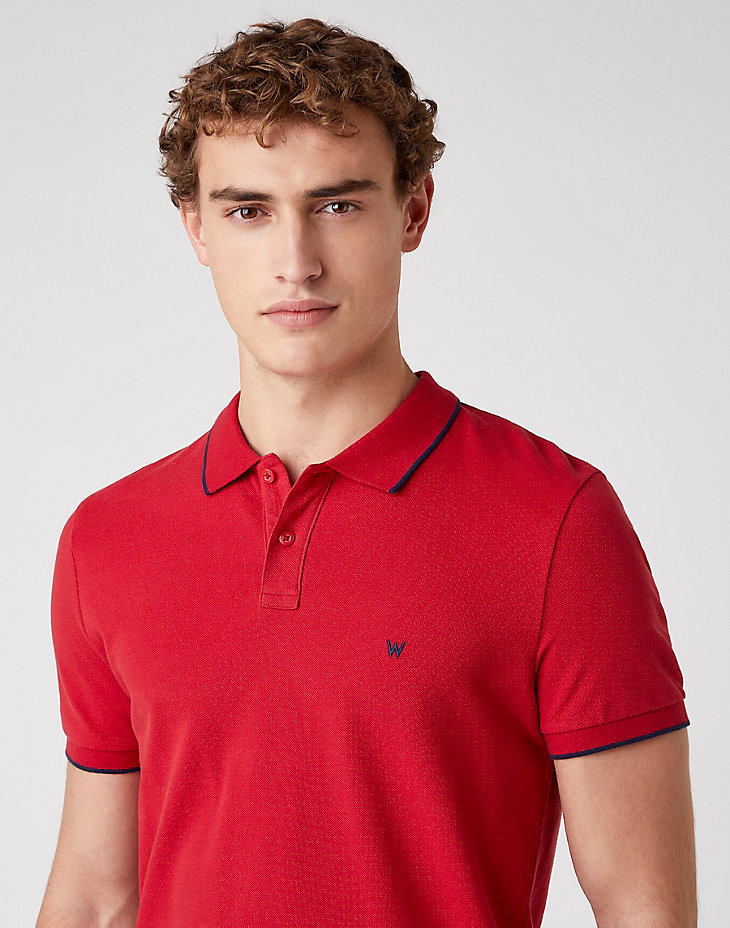 Short Sleeve Pique Polo in Red alternative view 3