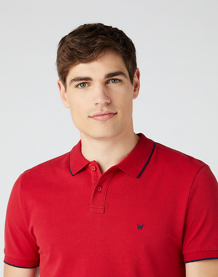 Short Sleeve Pique Polo in Red alternative view 6
