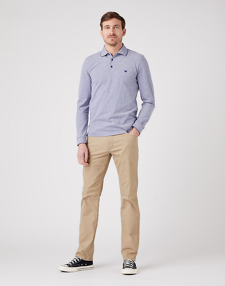 Long Sleeve Refined Polo in Blue Ribbon alternative view